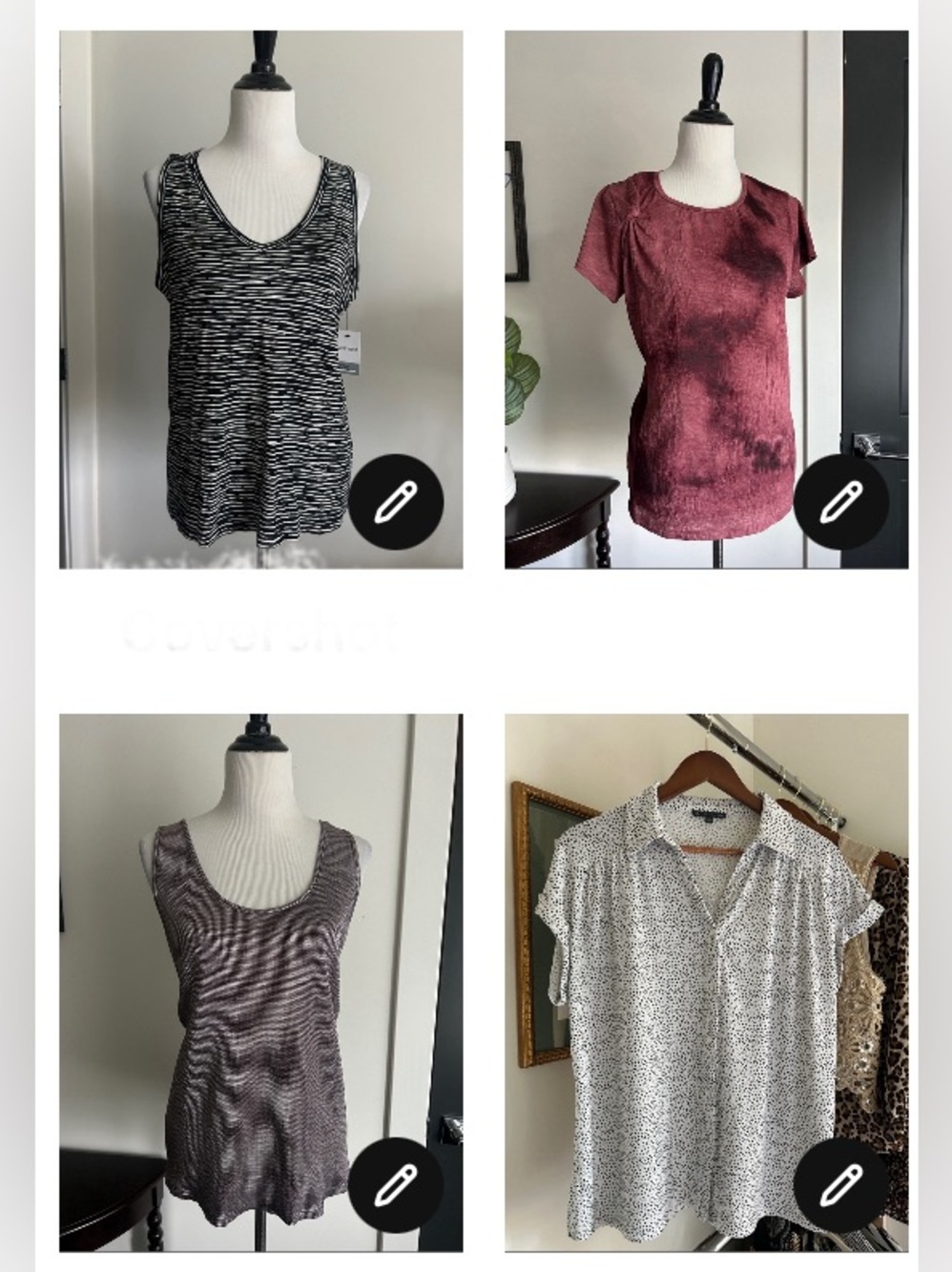 Bundle of 4 L summer tanks tops Adrianna Papell Nine West simply Vera